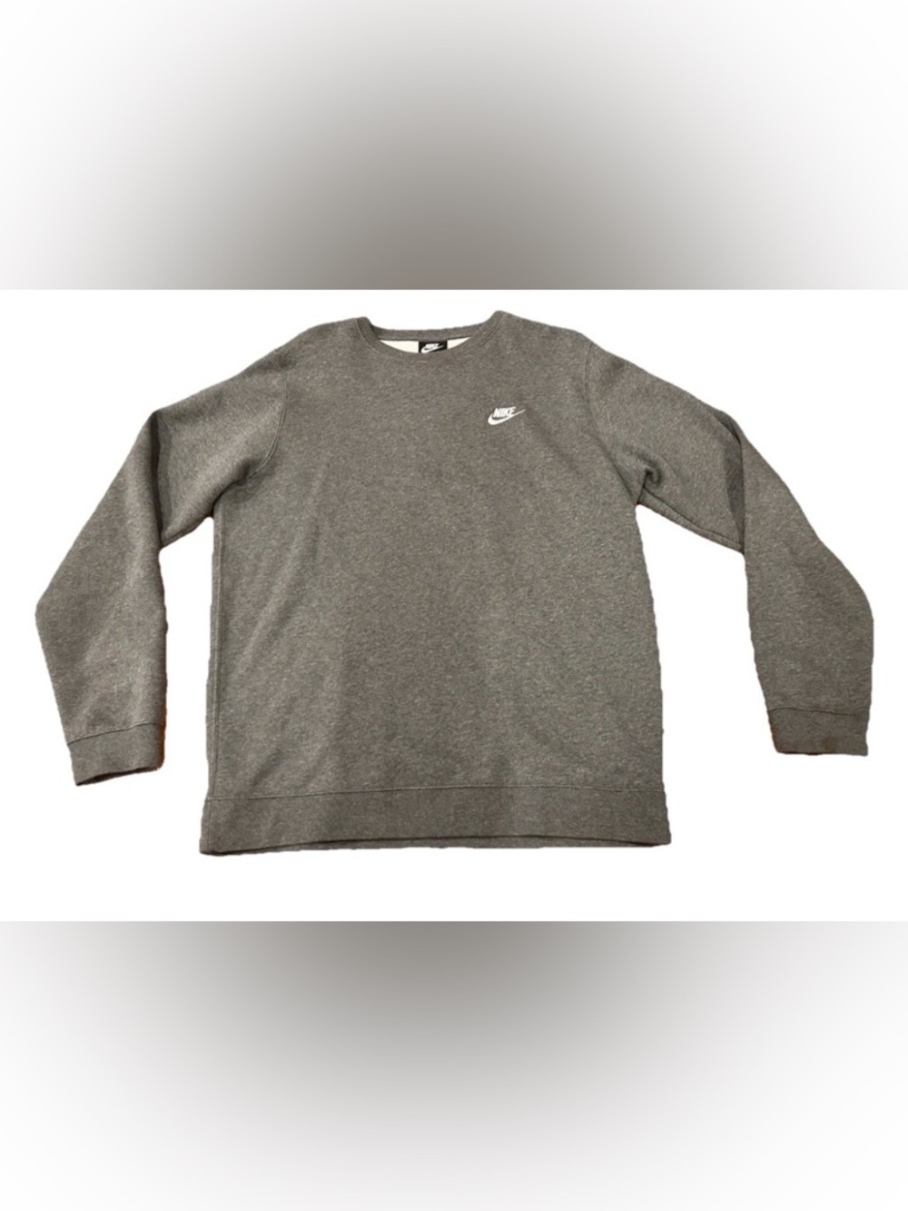 Nike Club Fleece Crewneck Sweatshirt Men's Large Gray Pullover‎ Sweater Swoosh L